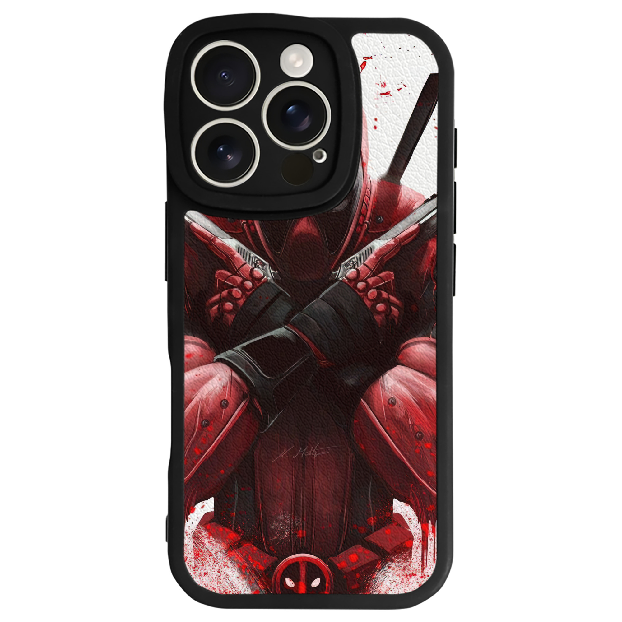 （画像用） Deadpool デッドプール 【iPhone 16シリーズ対応】シリコンスマホケース（レザー調） 材質：シリコン